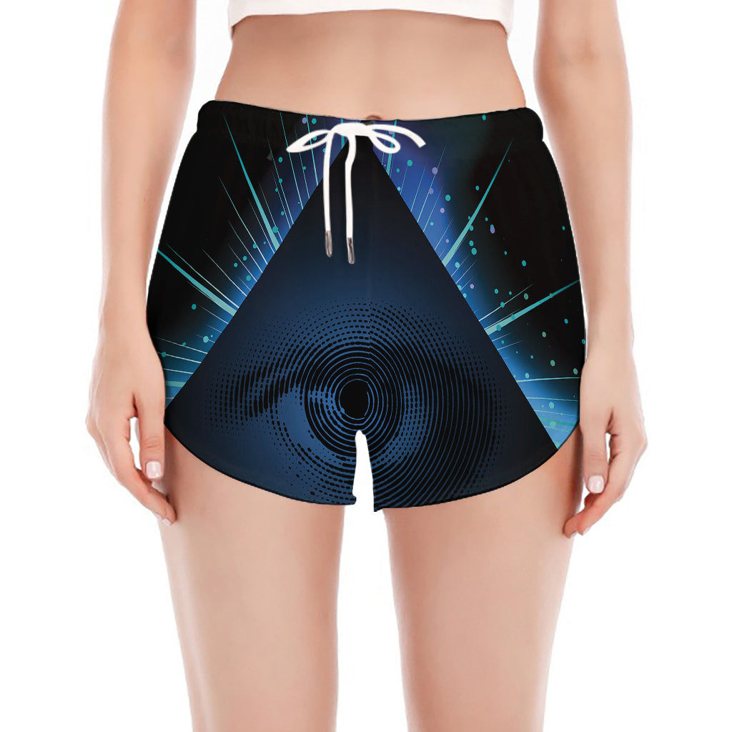 Masonic Eye All Seeing Print Women's Split Running Shorts