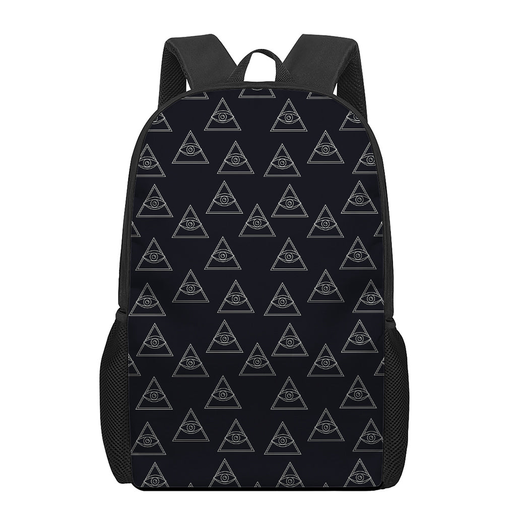 Masonic Eye Pattern Print 17 Inch Backpack