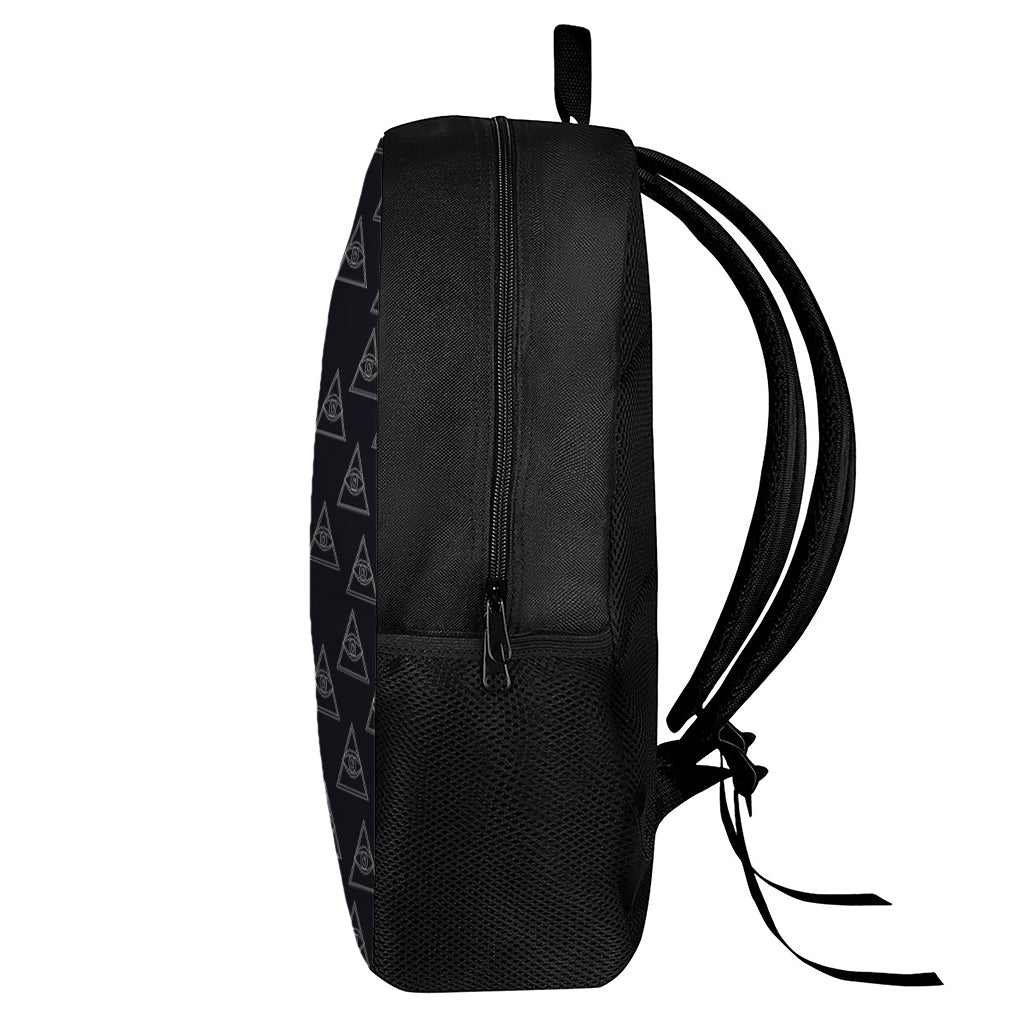 Masonic Eye Pattern Print 17 Inch Backpack