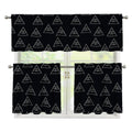 Masonic Eye Pattern Print 3 Piece Kitchen Curtains