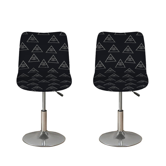 Masonic Eye Pattern Print Bar Stool Covers