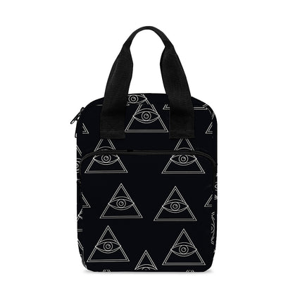 Masonic Eye Pattern Print Bible Tote Bag