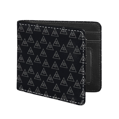 Masonic Eye Pattern Print Bifold Wallet