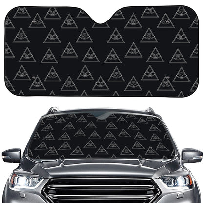 Masonic Eye Pattern Print Car Windshield Sun Shade