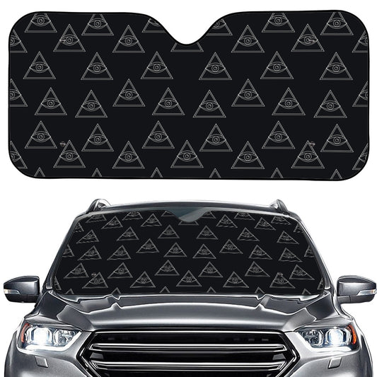 Masonic Eye Pattern Print Car Windshield Sun Shade