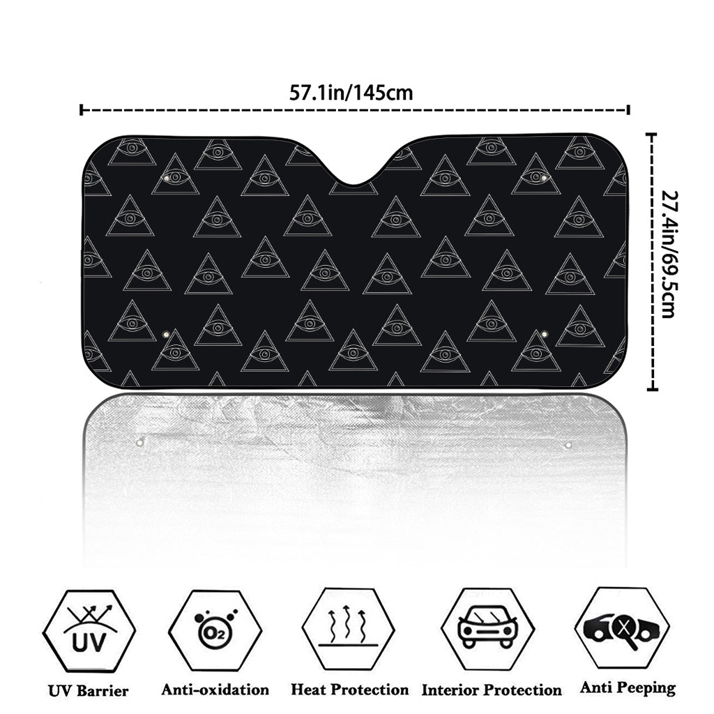 Masonic Eye Pattern Print Car Windshield Sun Shade