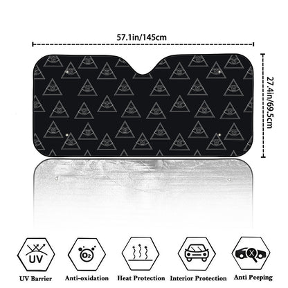 Masonic Eye Pattern Print Car Windshield Sun Shade