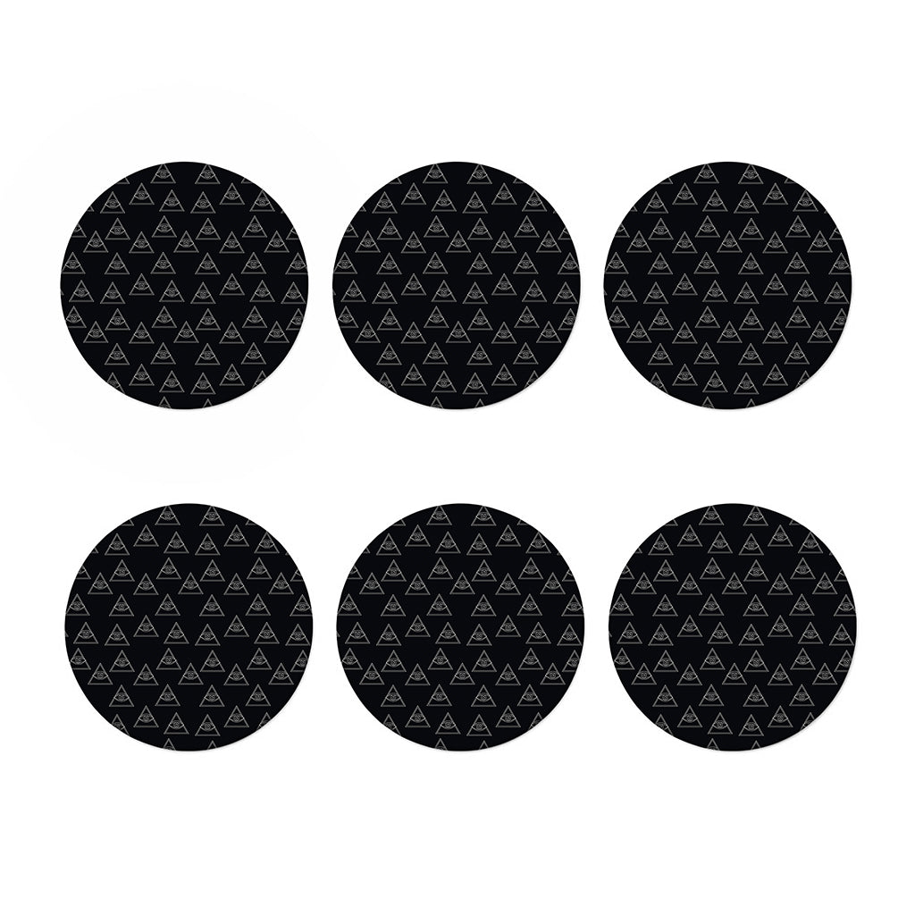 Masonic Eye Pattern Print Coaster Set