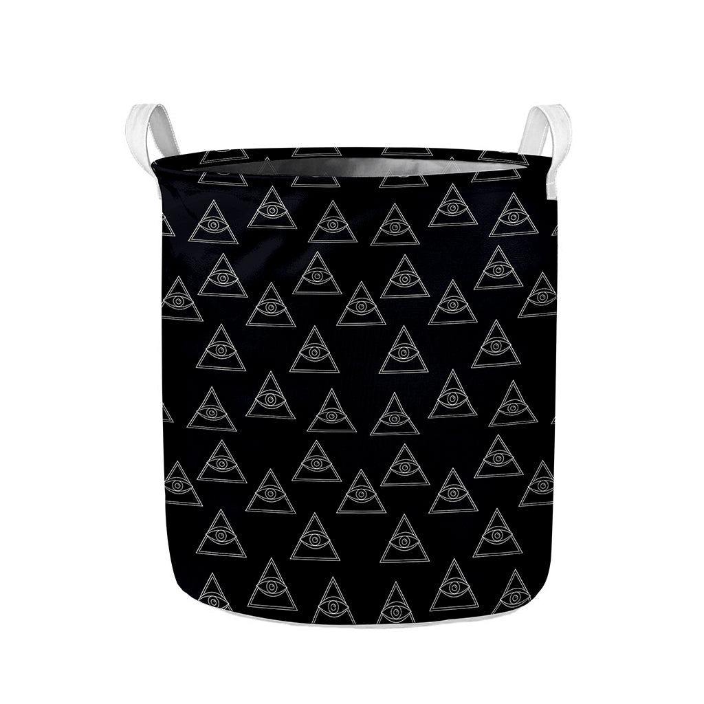 Masonic Eye Pattern Print Collapsible Laundry Basket