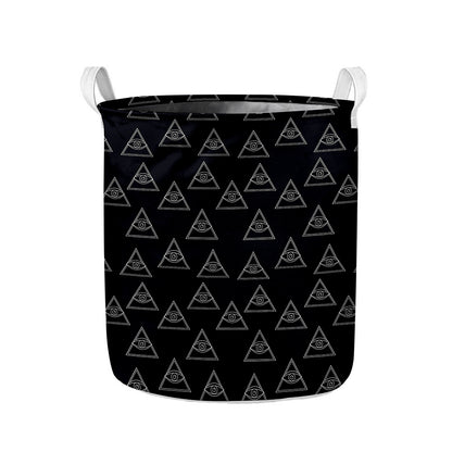 Masonic Eye Pattern Print Collapsible Laundry Basket