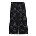 Masonic Eye Pattern Print Cotton Front Slit Maxi Skirt
