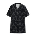 Masonic Eye Pattern Print Cotton Hawaiian Shirt