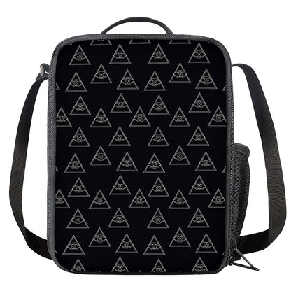 Masonic Eye Pattern Print Crossbody Lunch Bag