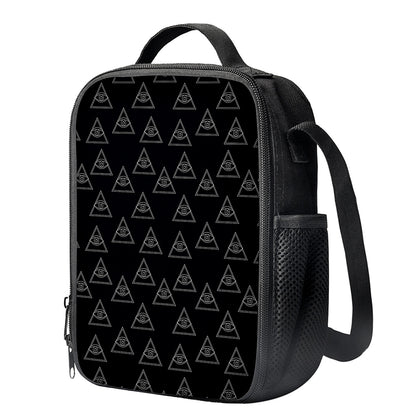 Masonic Eye Pattern Print Crossbody Lunch Bag