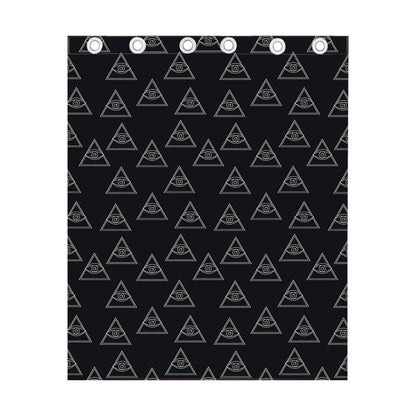 Masonic Eye Pattern Print Curtain