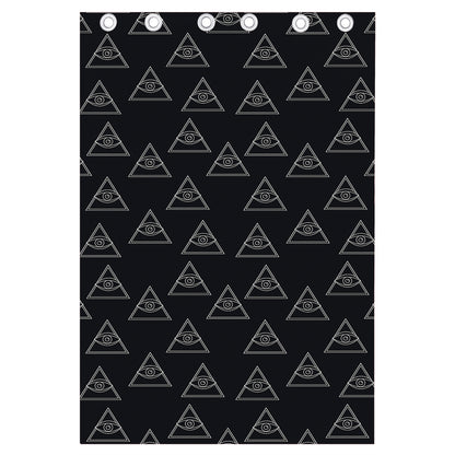 Masonic Eye Pattern Print Curtain