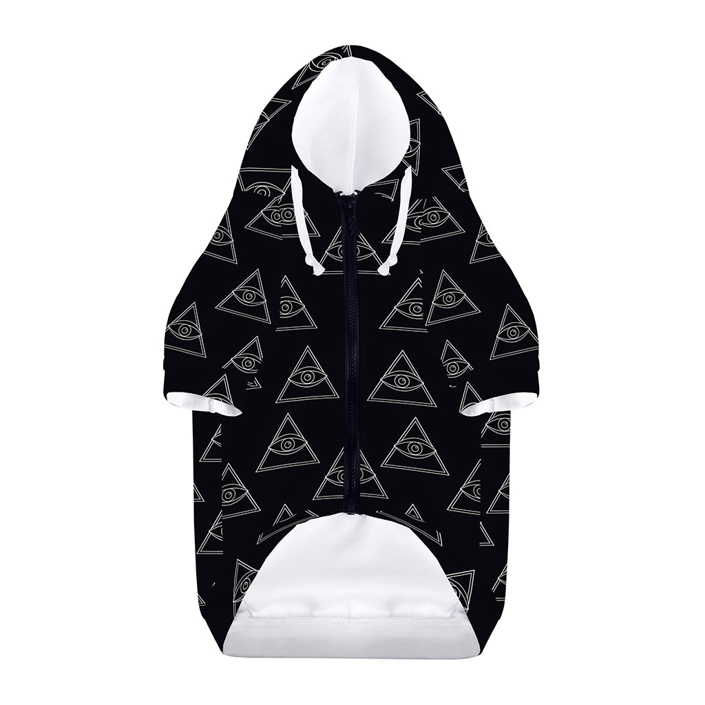 Masonic Eye Pattern Print Dog Zip Up Hoodie
