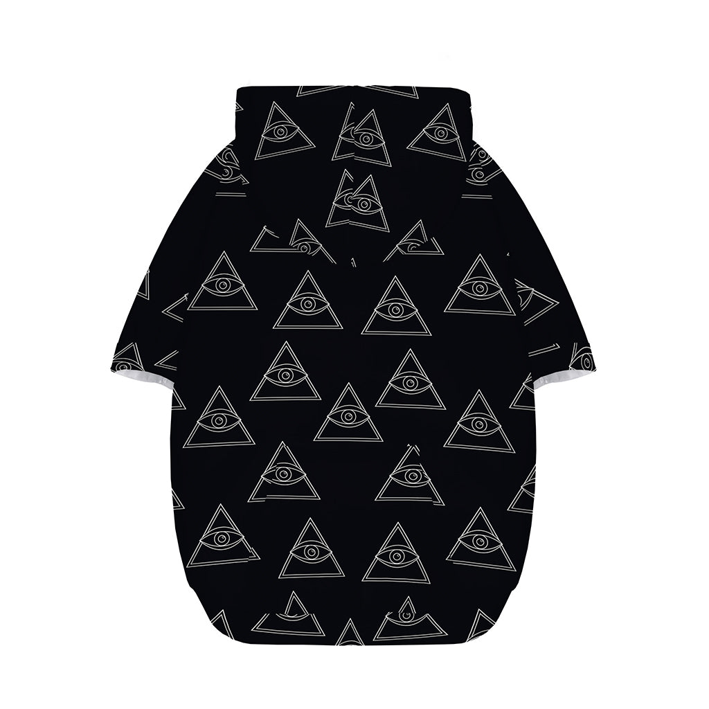 Masonic Eye Pattern Print Dog Zip Up Hoodie