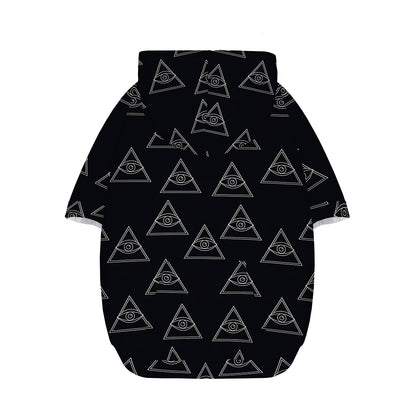 Masonic Eye Pattern Print Dog Zip Up Hoodie