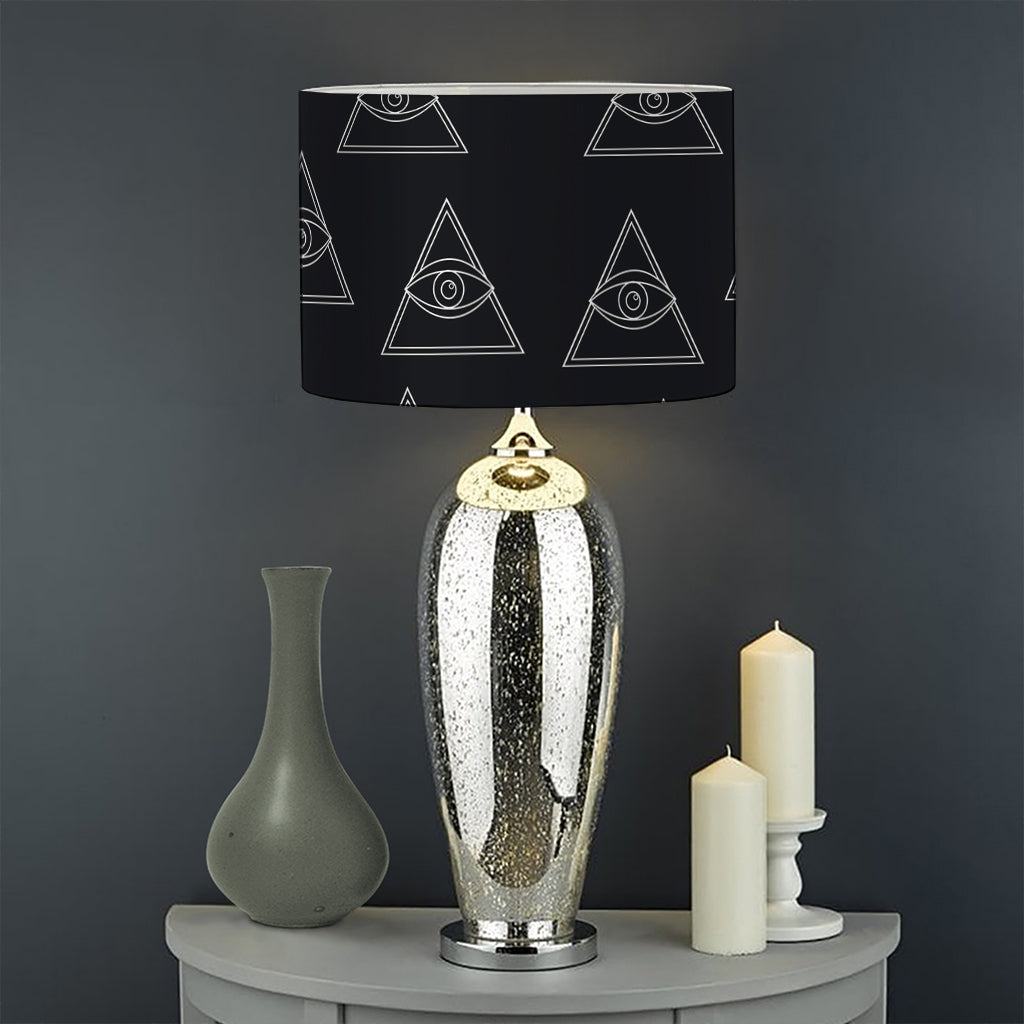 Masonic Eye Pattern Print Drum Lamp Shade