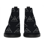 Masonic Eye Pattern Print Flat Ankle Boots