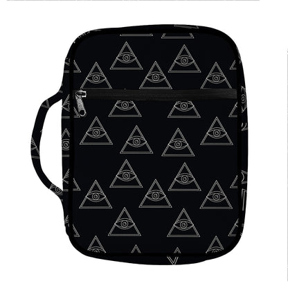 Masonic Eye Pattern Print Front Pocket Bible Bag