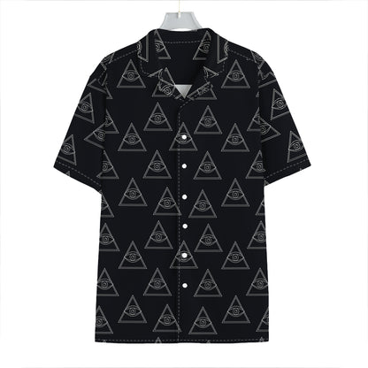 Masonic Eye Pattern Print Hawaiian Shirt