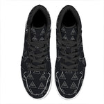 Masonic Eye Pattern Print High Top Leather Sneakers