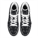 Masonic Eye Pattern Print High Top Leather Sneakers