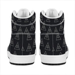 Masonic Eye Pattern Print High Top Leather Sneakers