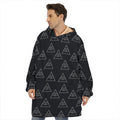 Masonic Eye Pattern Print Hoodie Blanket