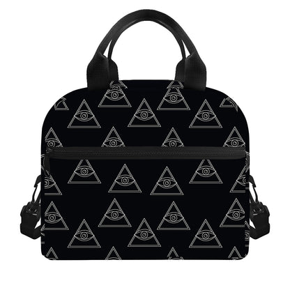 Masonic Eye Pattern Print Insulated Lunch Bag