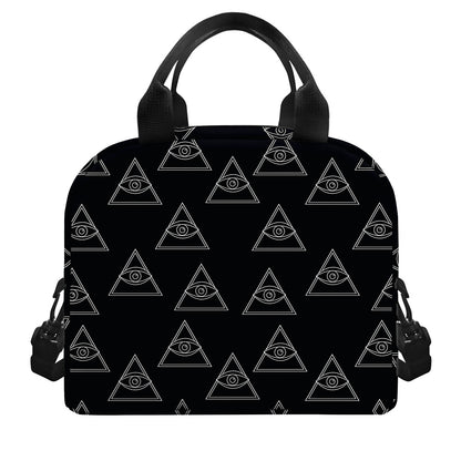 Masonic Eye Pattern Print Insulated Lunch Bag