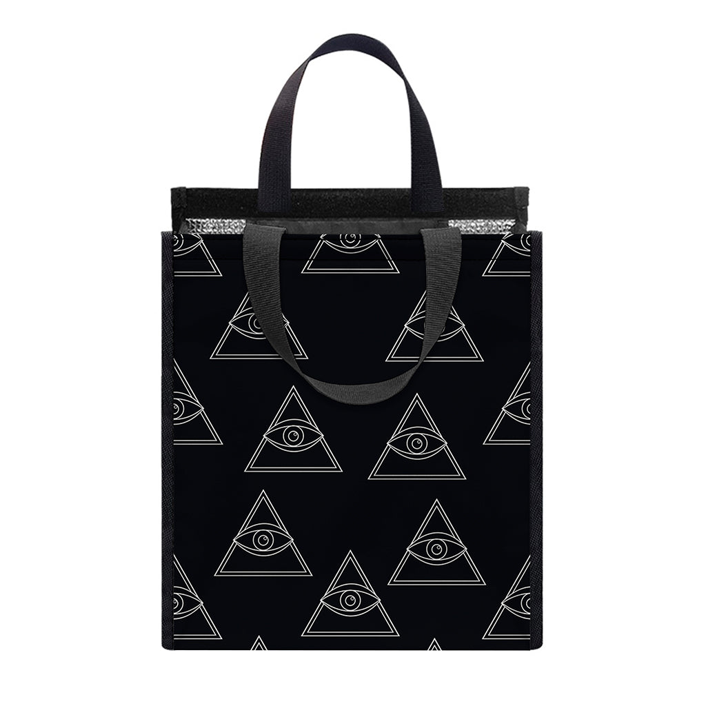 Masonic Eye Pattern Print Insulated Lunch Tote