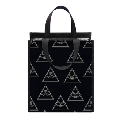 Masonic Eye Pattern Print Insulated Lunch Tote