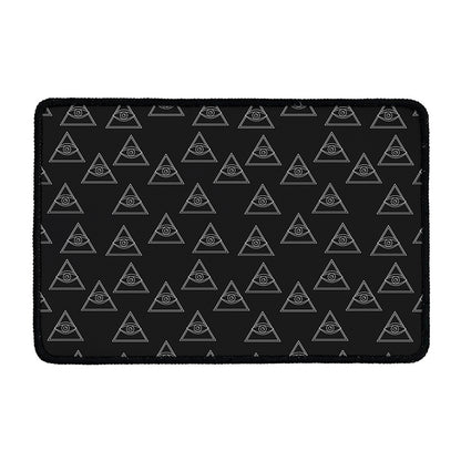 Masonic Eye Pattern Print Kitchen Mat