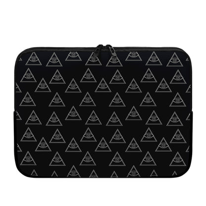 Masonic Eye Pattern Print Laptop Sleeve