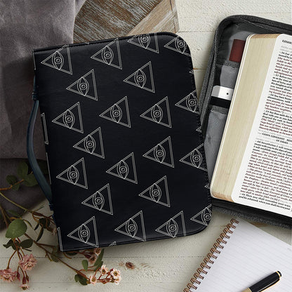 Masonic Eye Pattern Print Leather Bible Cover
