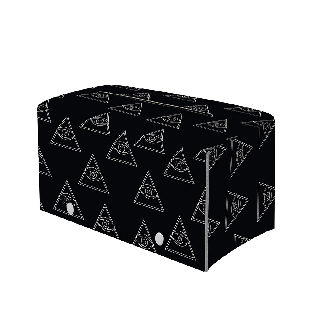 Masonic Eye Pattern Print Leather Tissue Box Cover