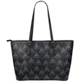 Masonic Eye Pattern Print Leather Tote Bag With Zipper
