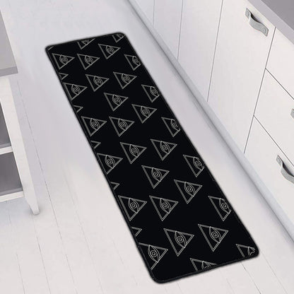 Masonic Eye Pattern Print Long Kitchen Mat