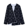Masonic Eye Pattern Print Long Sleeve Short Coat