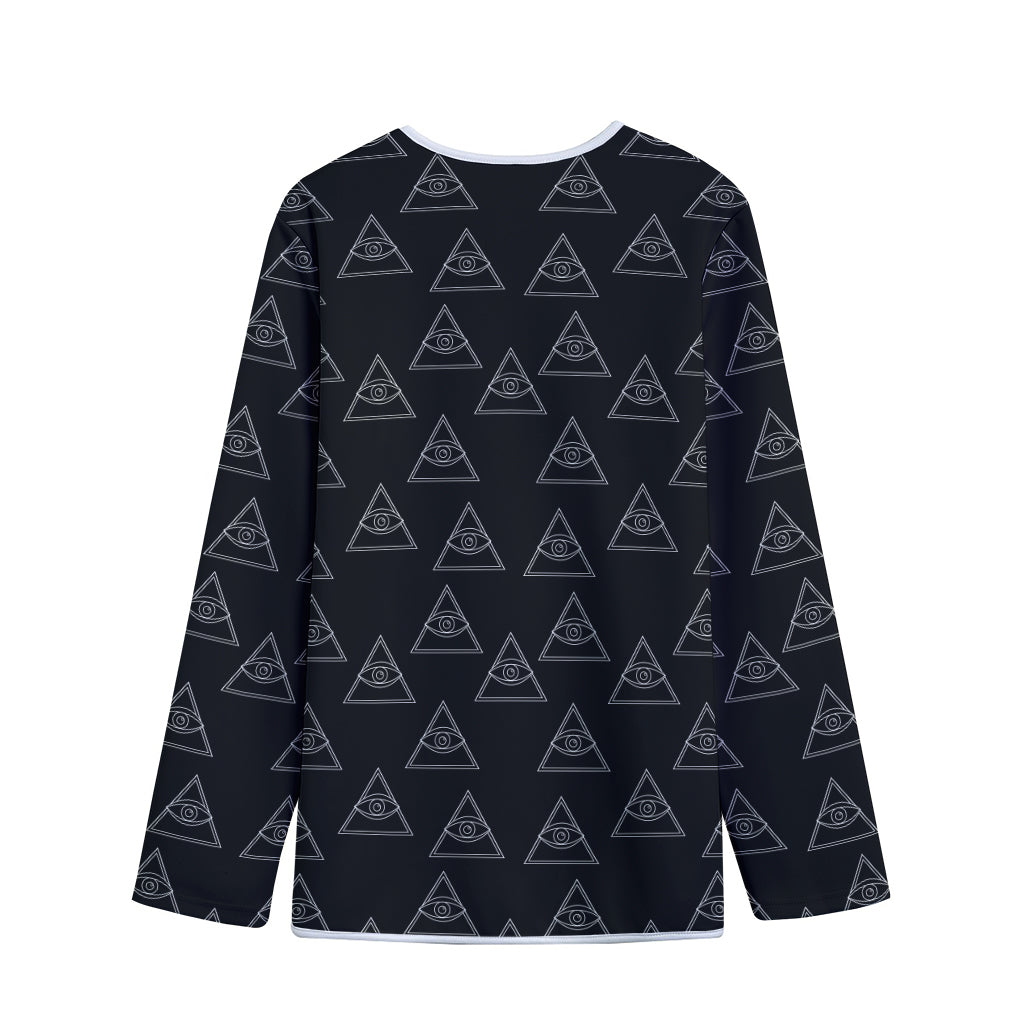 Masonic Eye Pattern Print Long Sleeve Short Coat
