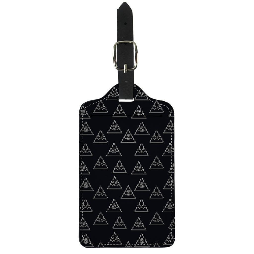 Masonic Eye Pattern Print Luggage Tag