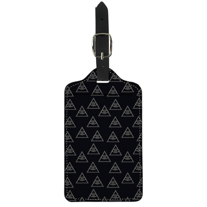 Masonic Eye Pattern Print Luggage Tag