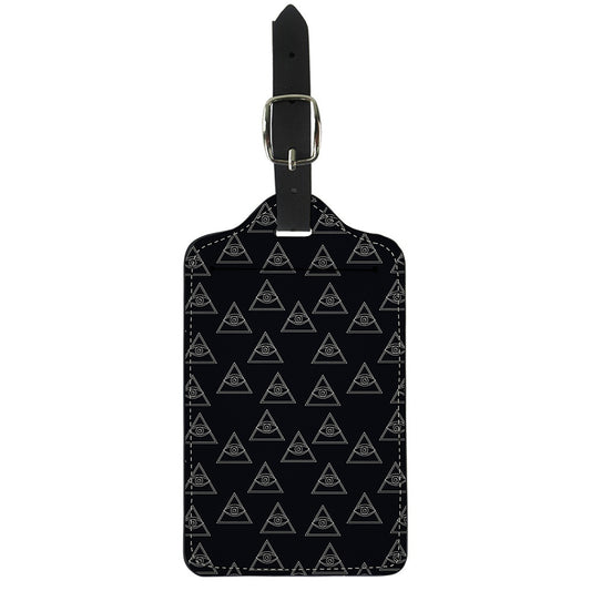 Masonic Eye Pattern Print Luggage Tag