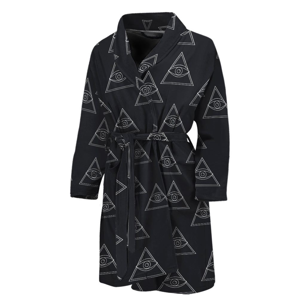 Masonic Eye Pattern Print Men's Bathrobe