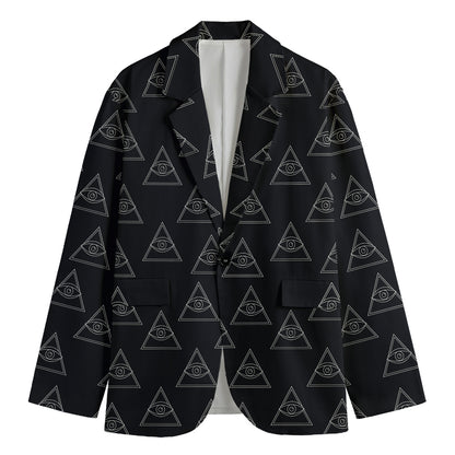 Masonic Eye Pattern Print Men's Cotton Blazer