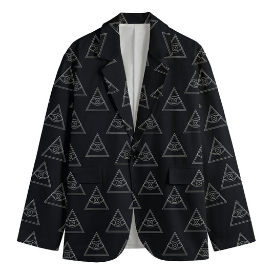 Masonic Eye Pattern Print Men's Cotton Blazer