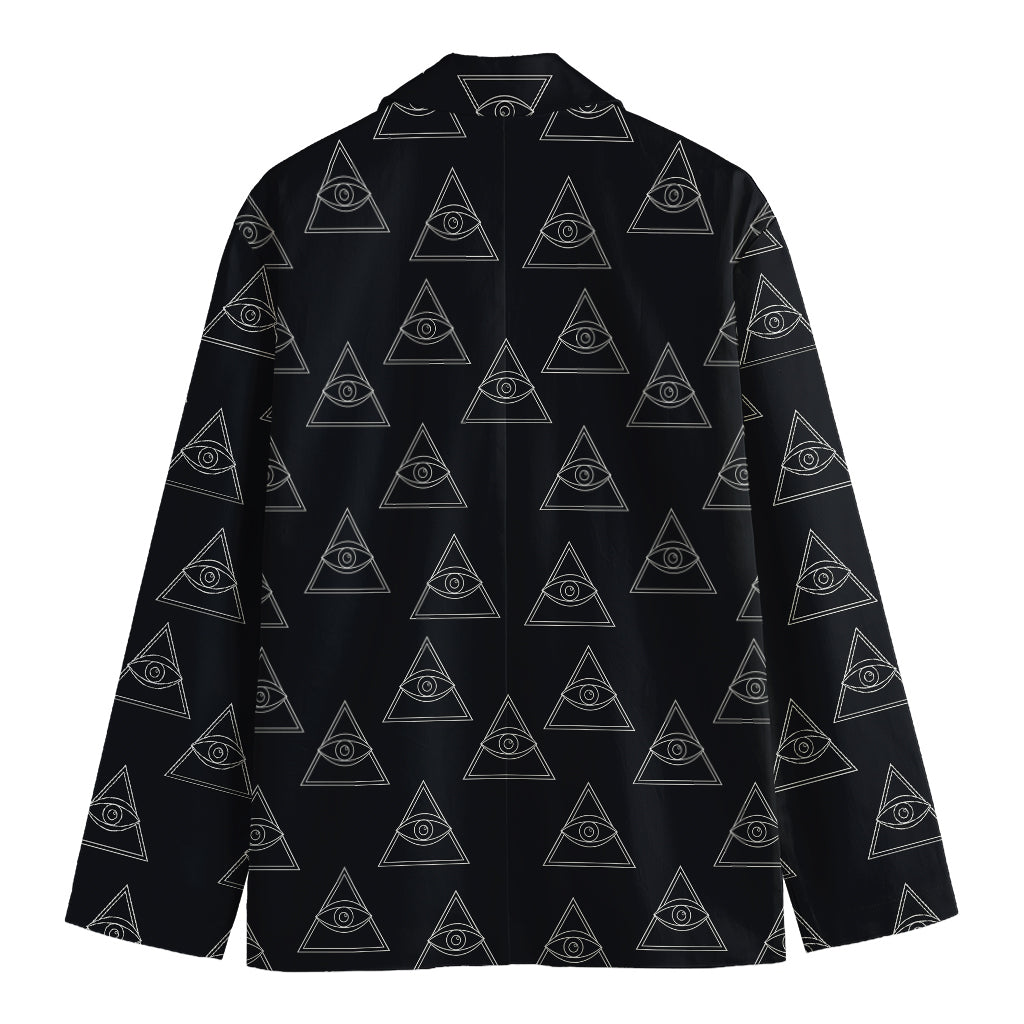Masonic Eye Pattern Print Men's Cotton Blazer